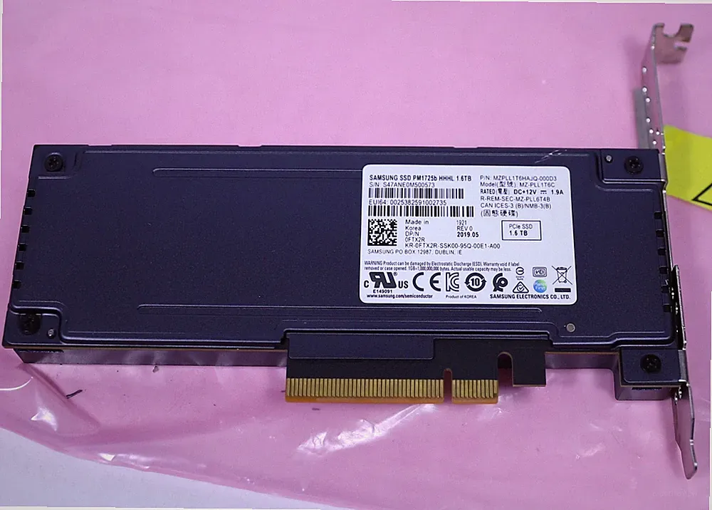 1.6TB NVMe SSD Dell Samsung PM1725b PCIe HHHL Enterprise Server FTX2R 0FTX2R