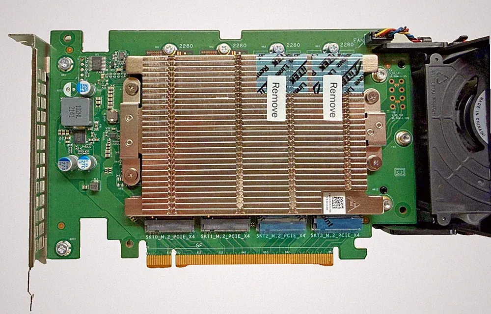 2TB RAID Combo W/Dell Ultra-Speed Drive Quad NVMe M.2 PCIe x16 SSD GJ7WX 2DY5T