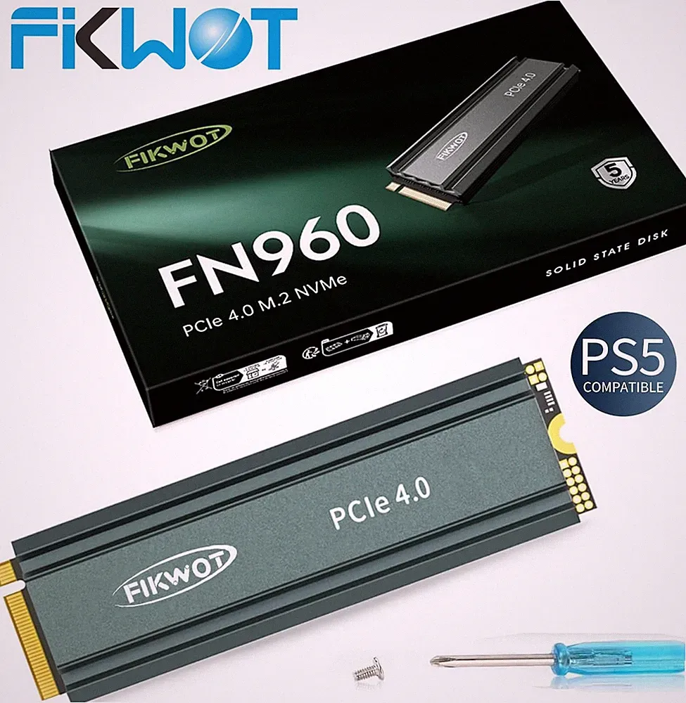 Fikwot M.2 SSD 1TB 2TB 4TB NVMe PCIe 4.0 PS5 SSD Hard Drive with Heatsink LOT