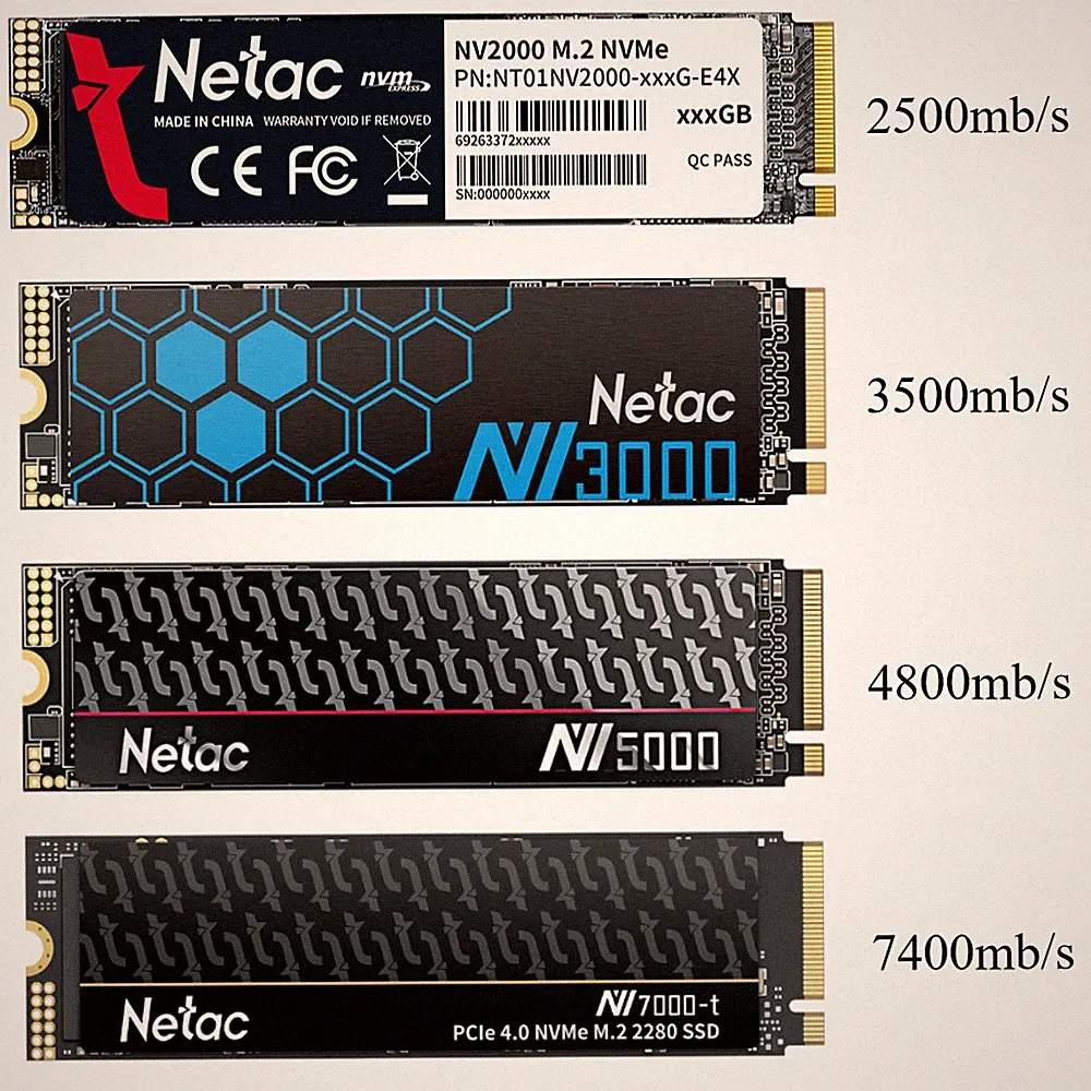 Netac 4TB 2TB 1TB 500GB M.2 PCIe SSD 2280 NVMe Internal Solid State Drive lot